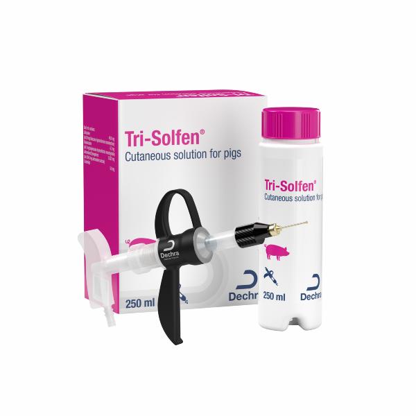 Tri-Solfen cutaneous solution for pigs