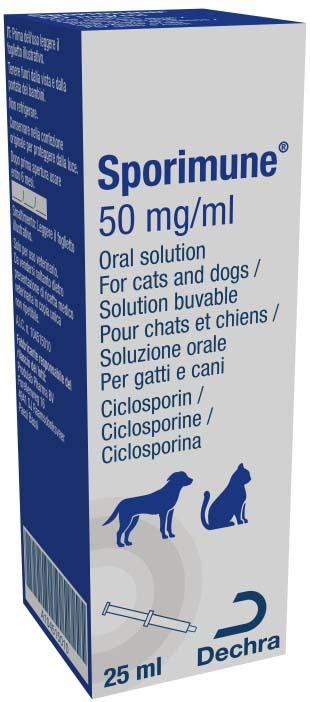 Sporimune 50 mg/ml oral solution for cats and dogs