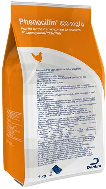 800 mg/g powder for use in drinking water for chickens
