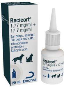 Recicort 1.77 mg/ml + 17.7 mg/ml ear drops, solution for dogs and cats